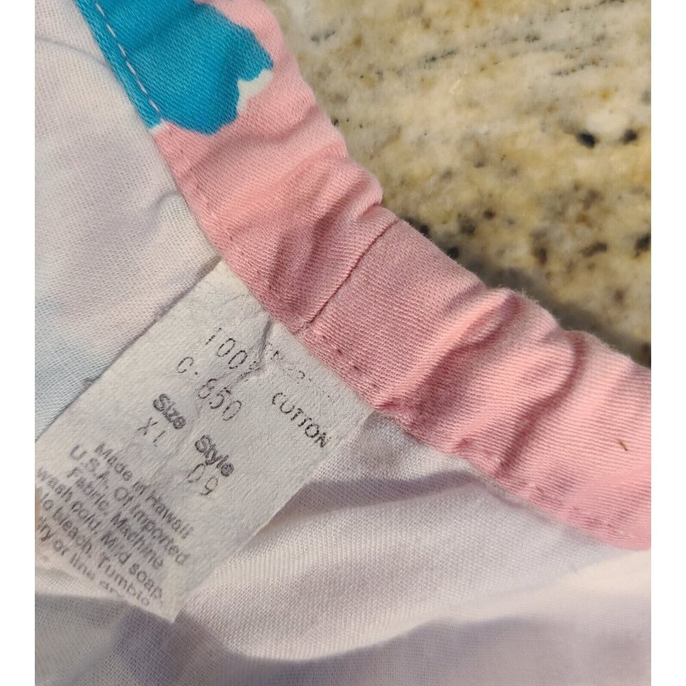 Vintage Men's Size XL Hawaiian Style Honolulu Pink Blue Shorts 36x7 Drawstring - Picture 10 of 13